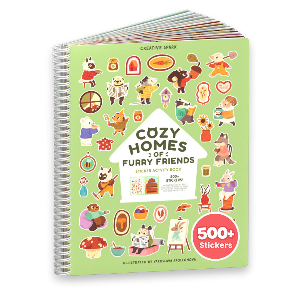 Cozy Homes of Furry Friends Sticker Book