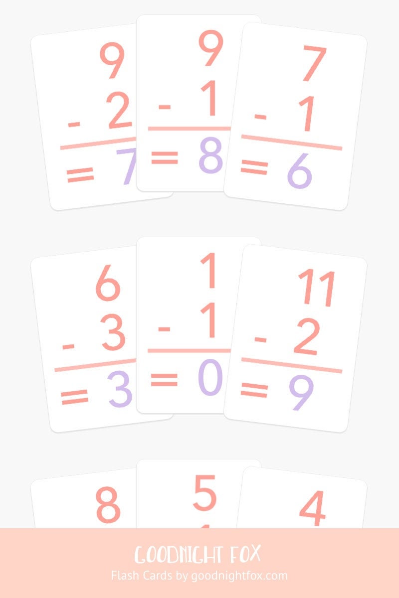 Basic Subtraction Flashcards