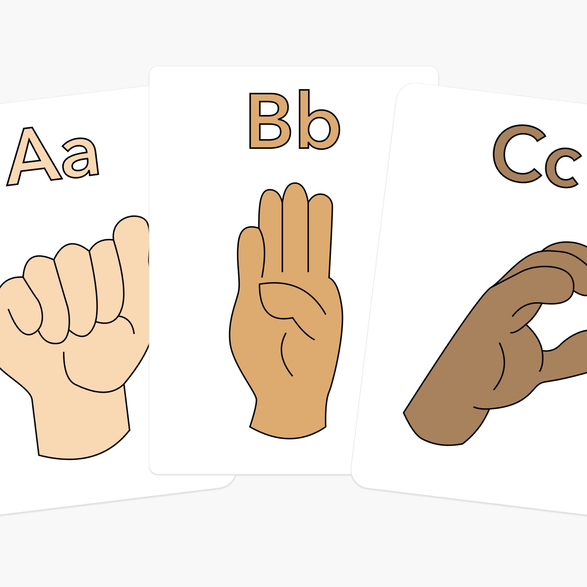 ASL Alphabet Flashcards – Learn the Alphabet Through Sign Language for ...