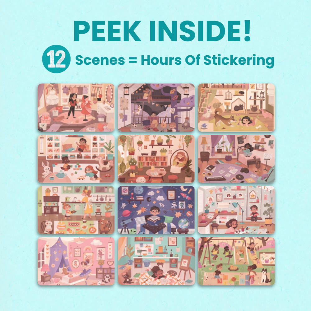 Different Rooms Sticker Book