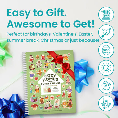 Cozy Homes of Furry Friends Sticker Book