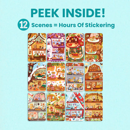 Cozy Homes of Furry Friends Sticker Book