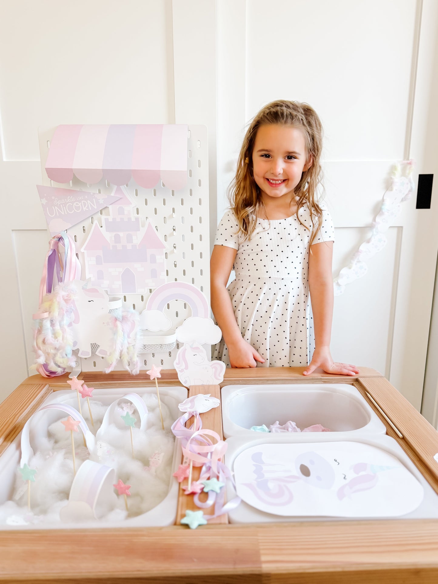Unicorn Sensory & Dramatic Play Setup