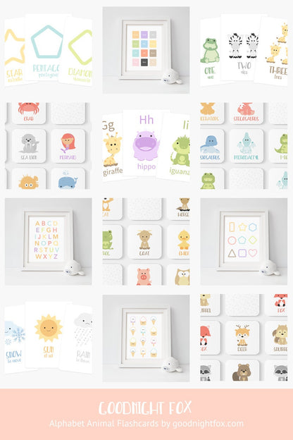 Animal Alphabet Flashcards – A to Z Learning Cards for Toddlers and Preschoolers