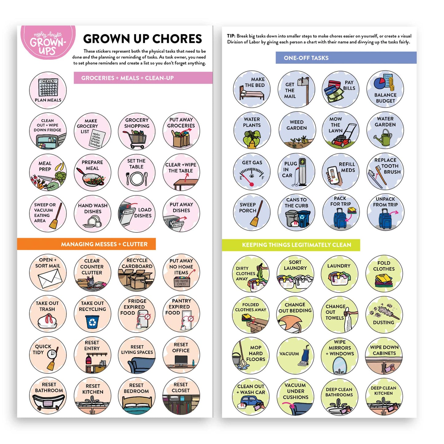 Adult Chore Charts for Parents to Divide Labor