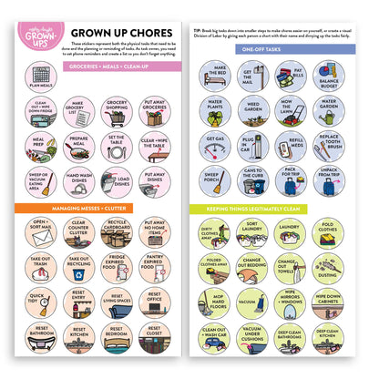 Adult Chore Charts for Parents to Divide Labor